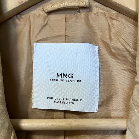 Mango MNG Tan Suede Women's Leather Jacket - Picture 3 of 6